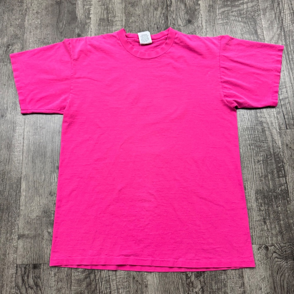 Vintage Lee Pink Blank Distressed T Shirt Sz L